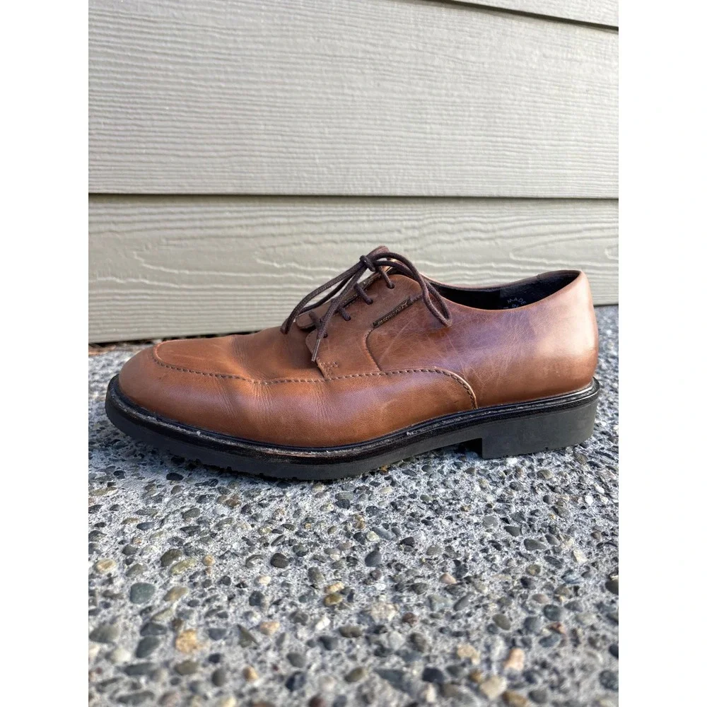 Mephisto Goodyear Welt Mens Light Brown Leather Apron Toe Oxford Shoes US 7‎